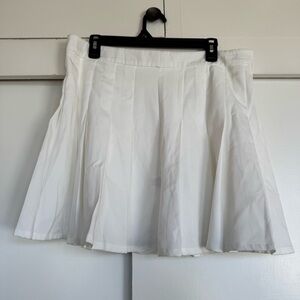 White Pleated Mini Tennis Skirt